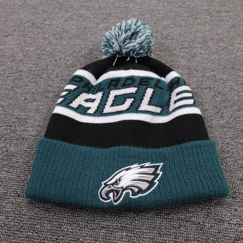 Philadelphia Eagles Beanie Pom Hat Cap Mens One Size Green NFL Football Starter